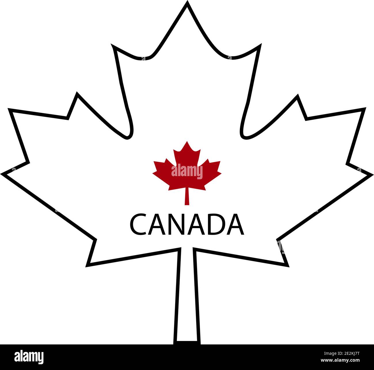 Symbol of Canada maple leaf. Canada leaves in lines design. Eps10 Stock Vector
