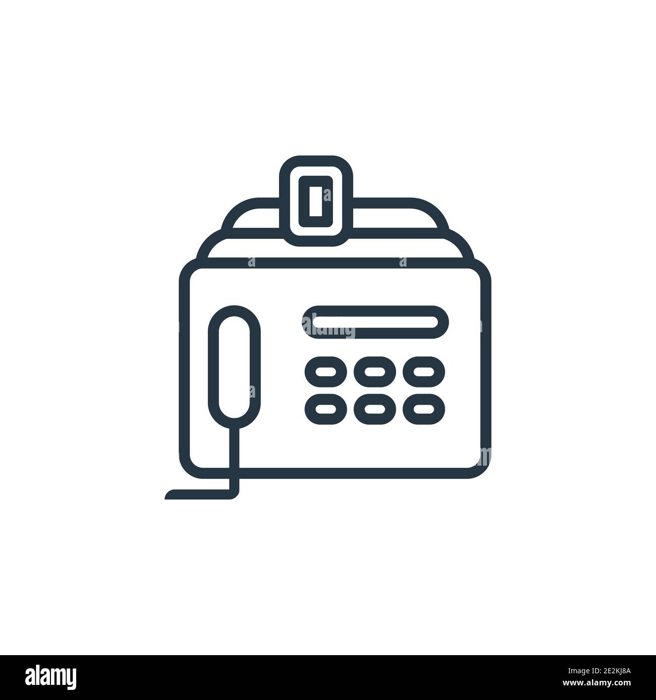 Answering machine outline vector icon. Thin line black answering ...