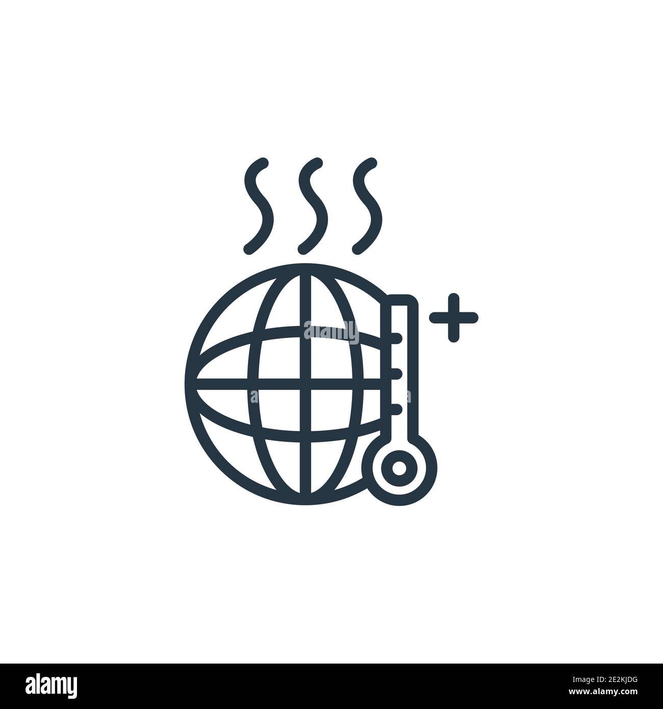 Global warming outline vector icon. Thin line black global warming icon ...