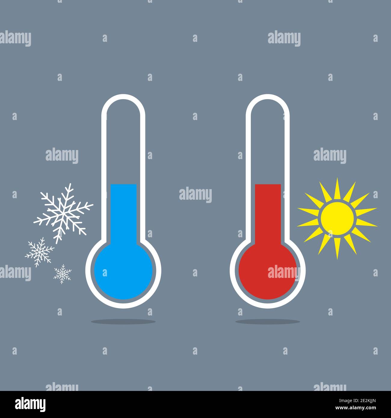 Thermometer icon. Measuring hot and cold temperature Stock Vector Image