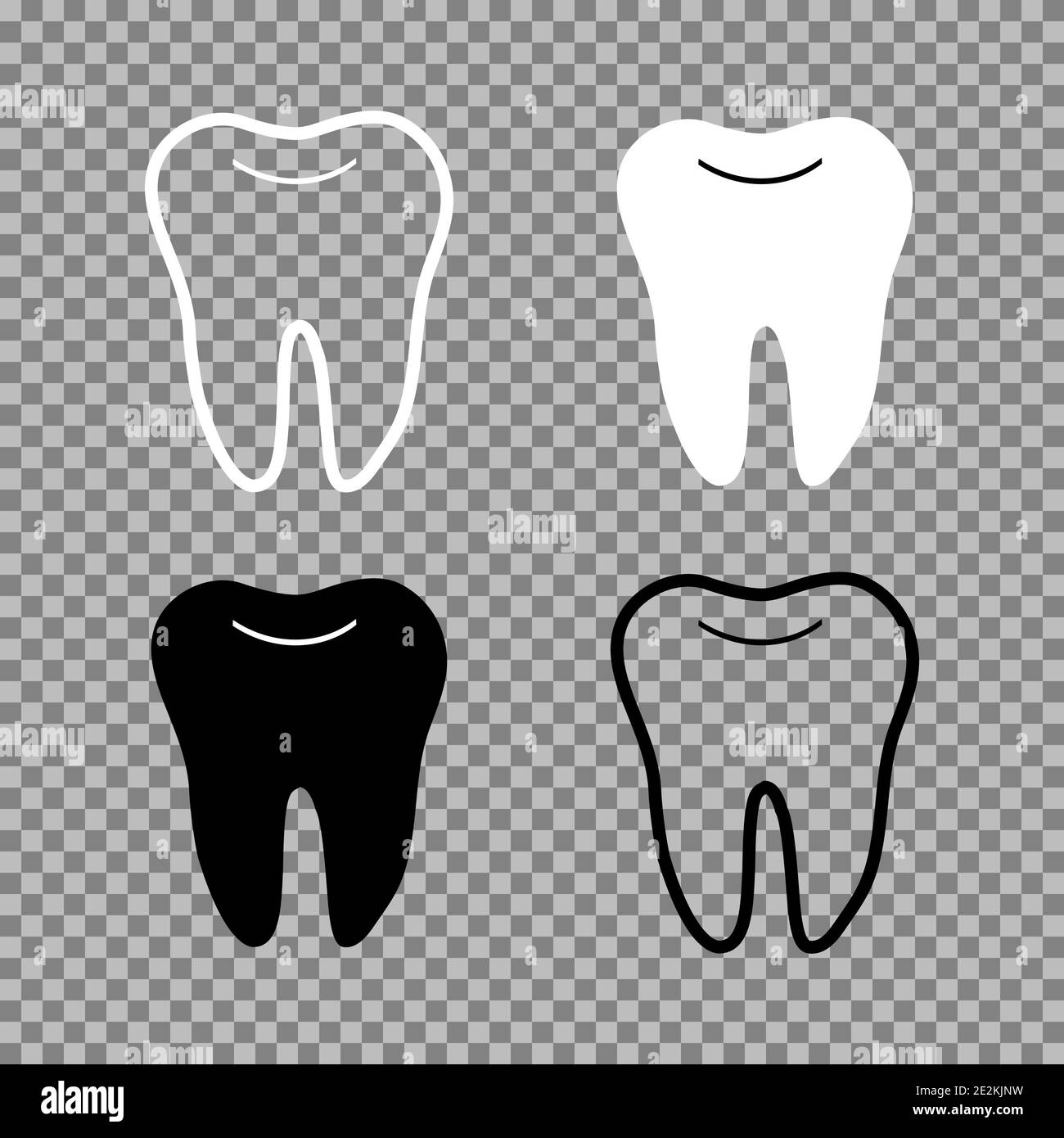 A set of teeth. White black and transparent. Isolated background Stock ...