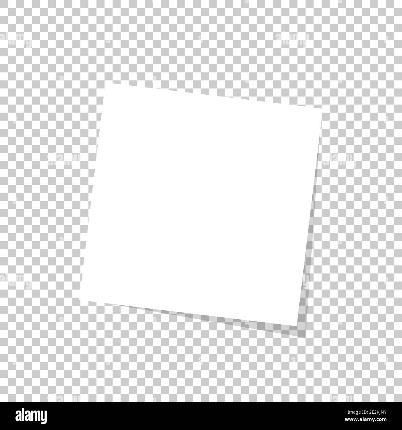 White sticky note isolated on transparent background Stock Vector