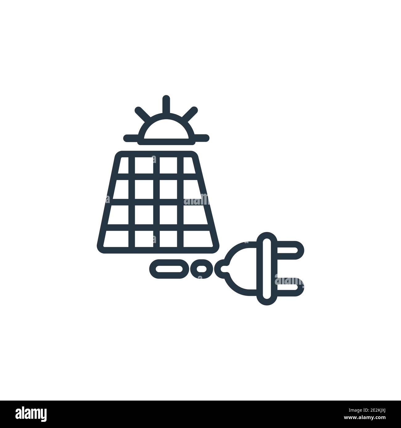 Solar panel outline vector icon. Thin line black solar panel icon, flat ...