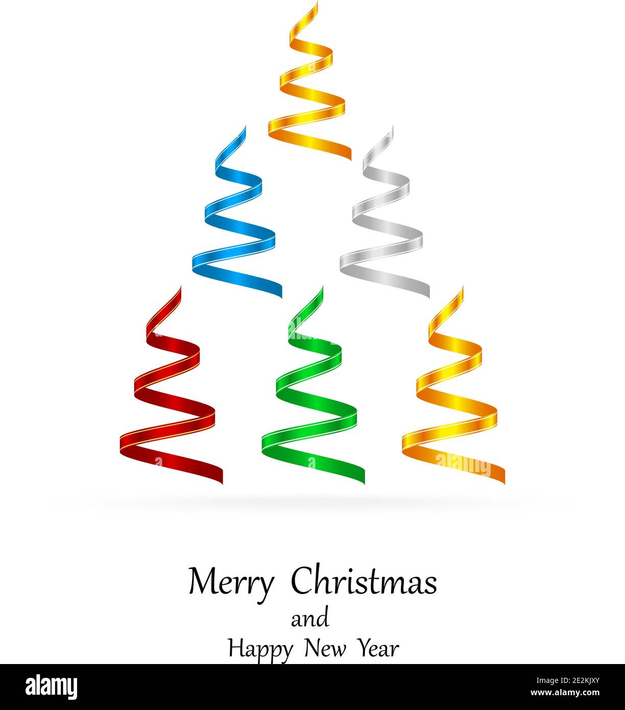 Christmas tree . Stylized ribbons Christmas tree. Vector illustration