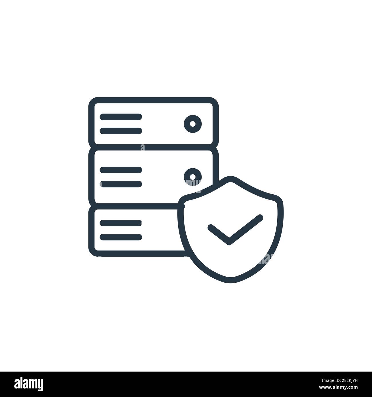 Data storage outline vector icon. Thin line black data storage icon, flat vector simple element illustration from editable gdpr concept isolated strok Stock Vector