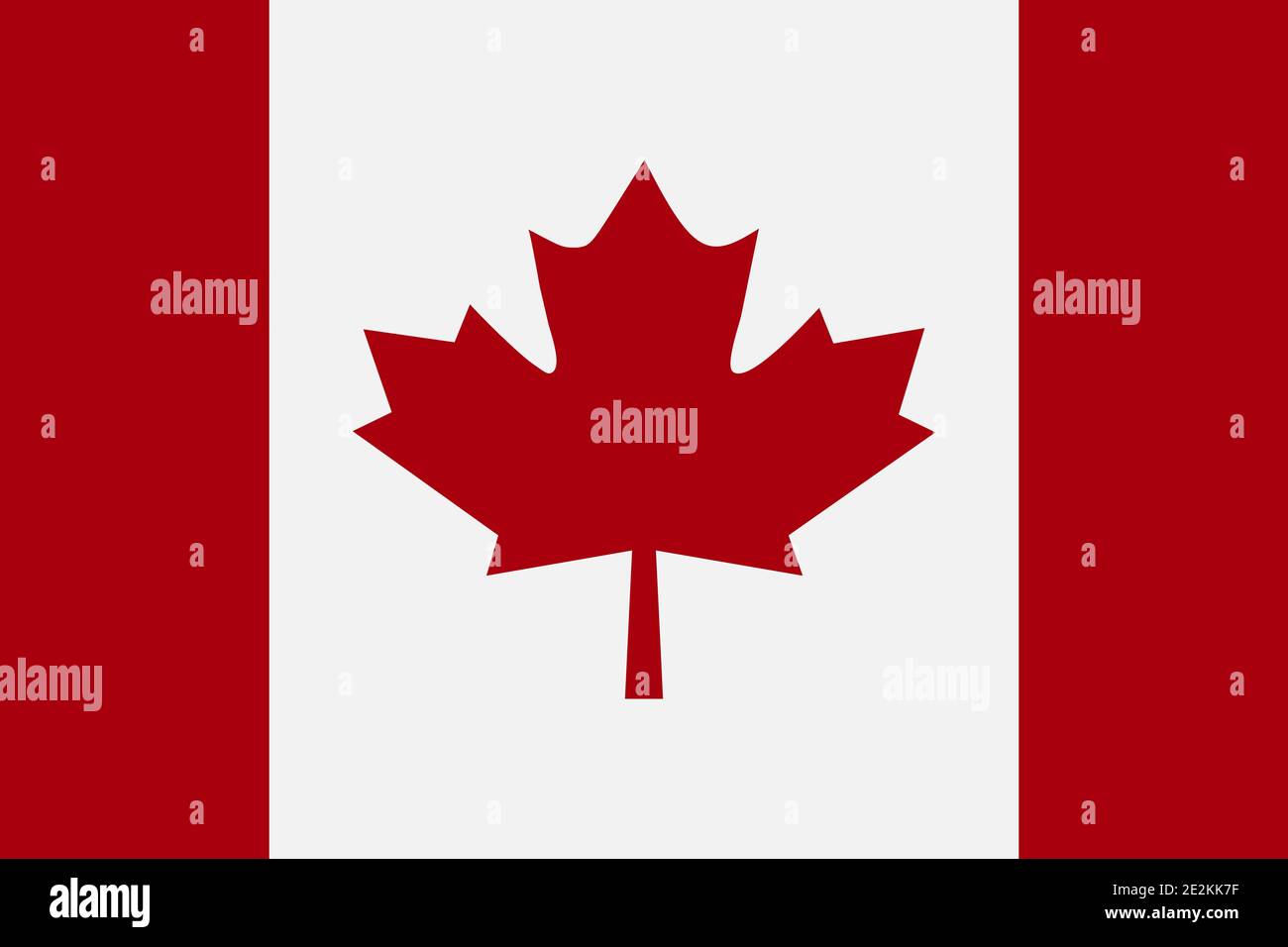 Flag Canada in flat style. Canada flag in red and white colors. Eps10 Stock Vector