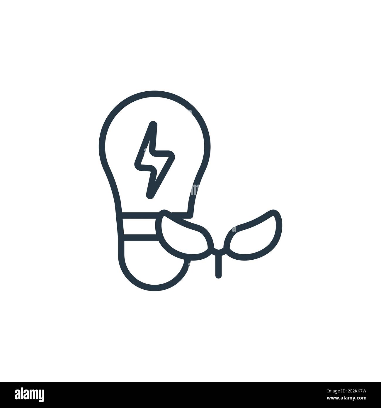 Green energy outline vector icon. Thin line black green energy icon ...