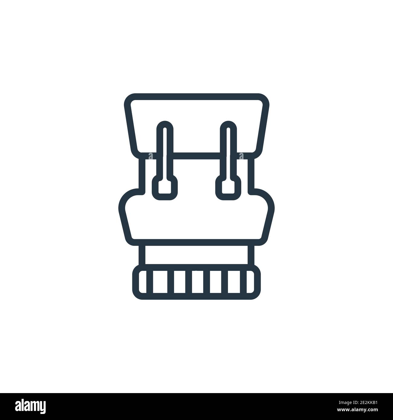 Hiking outline vector icon. Thin line black hiking icon, flat vector ...