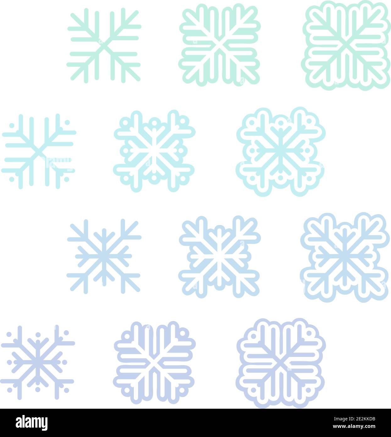 Set of snowflakes - vector illustration Stock Vector Image & Art - Alamy