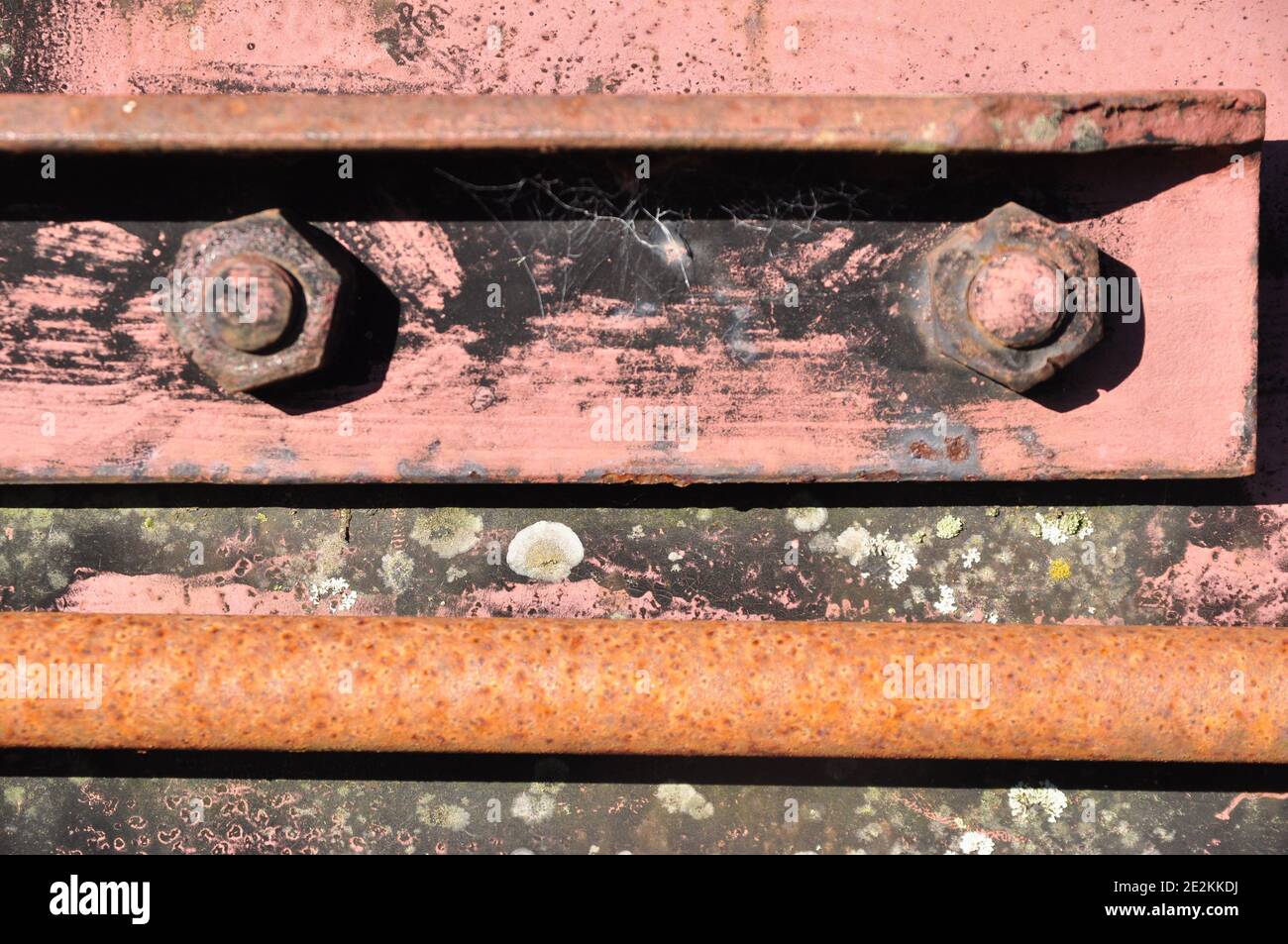 old rusty metal with mold decomposing to age Stock Photo