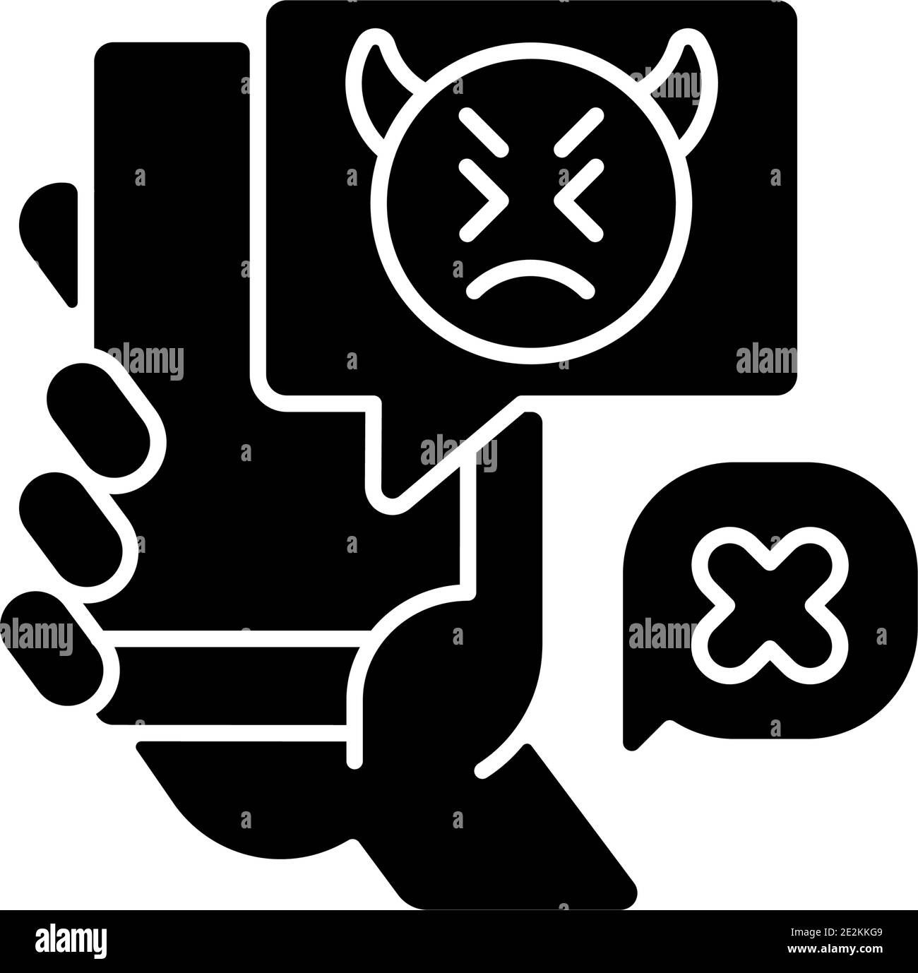 Social media cyberbullying black glyph icon Stock Vector Image & Art ...