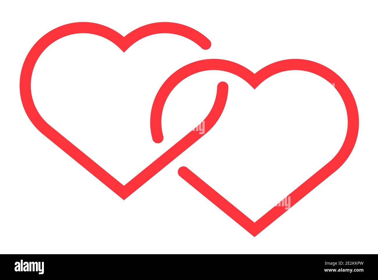 sign of two connected hearts. Love, mutual feelings. Valentine Day