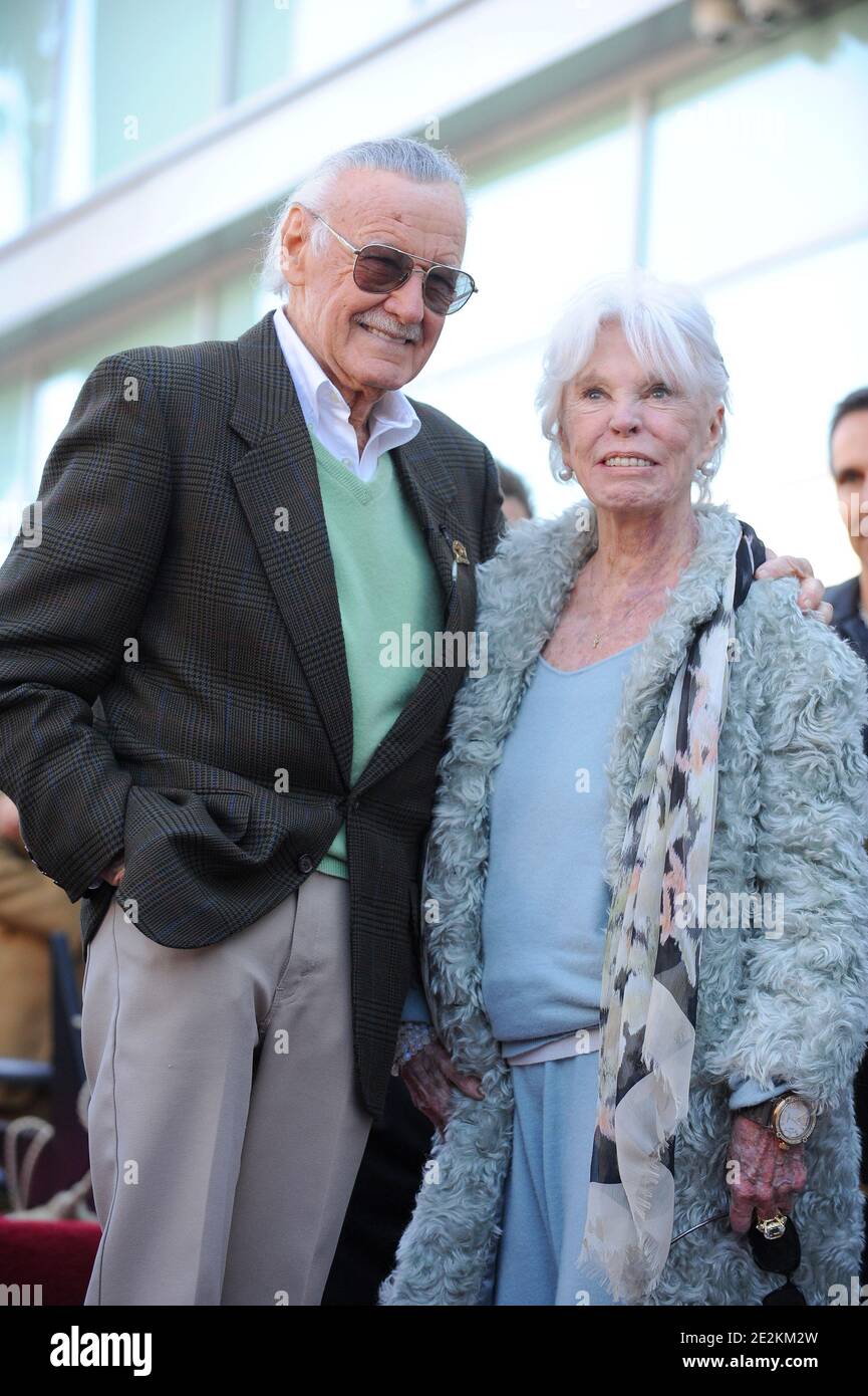 Comic book hero Stan Lee, posing with his wife Joan Lee, is honored