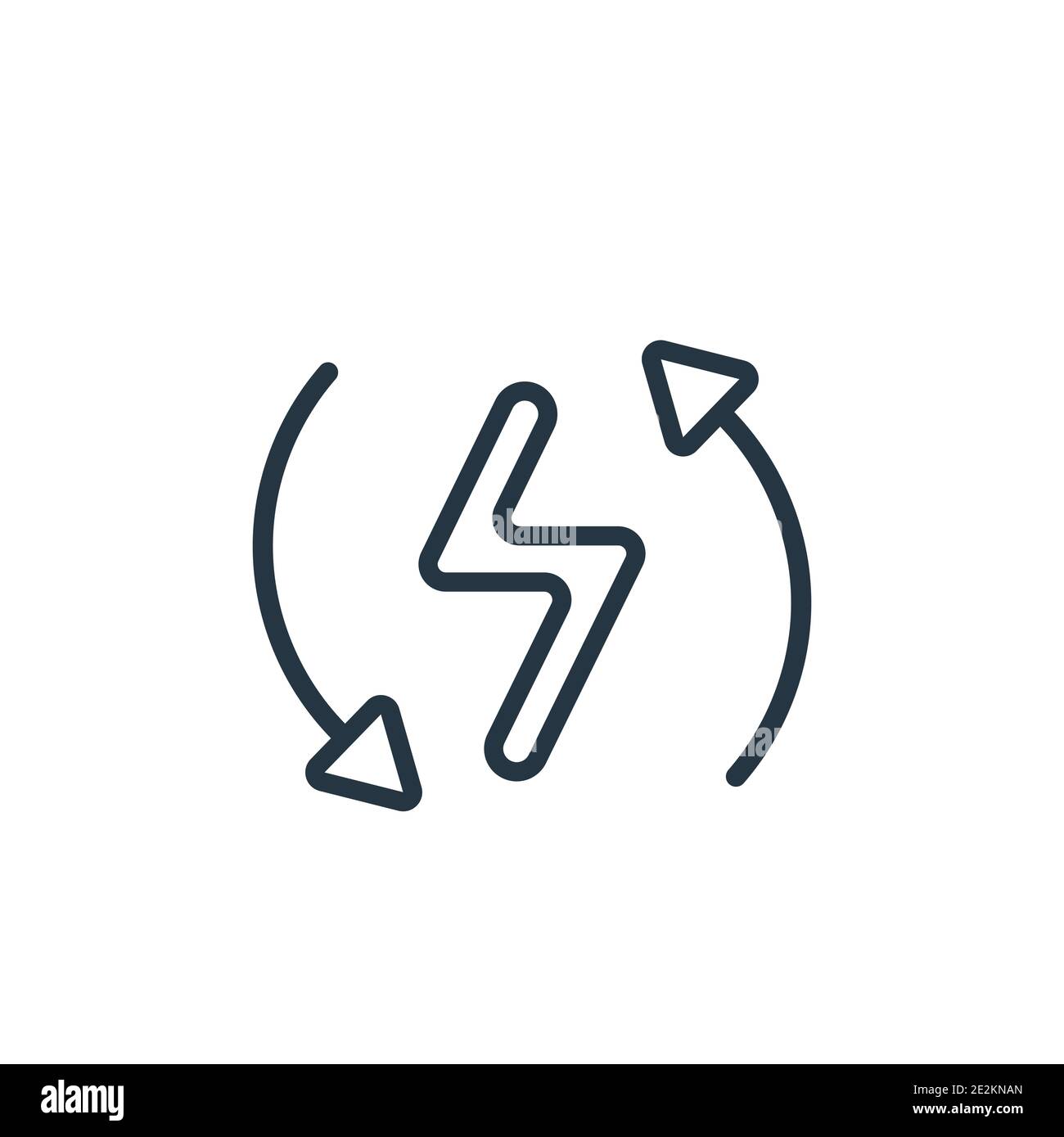 Renewable energy label outline vector icon. Thin line black renewable ...