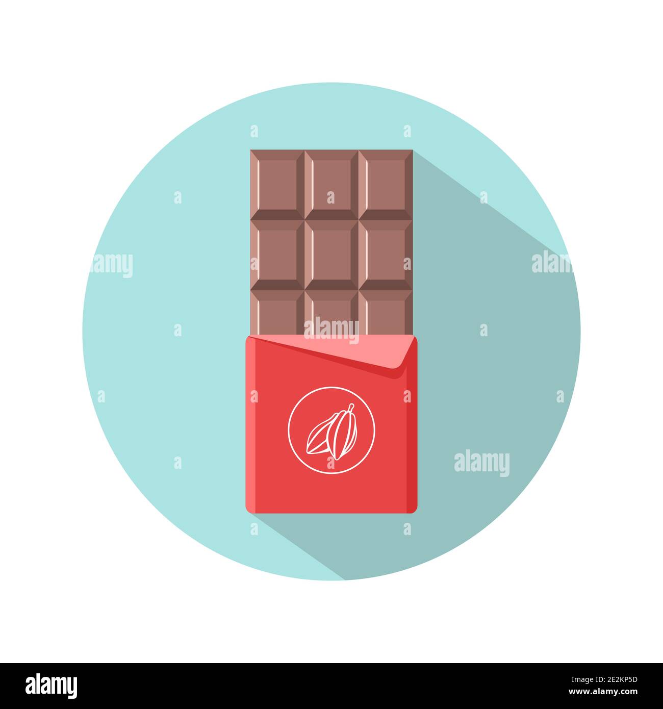 Chocolate bar icon. Open tasty milk chocolate in foil packaging. Flat  dessert and sweet. Vector illustration in cartoon style Stock Vector Image  & Art - Alamy