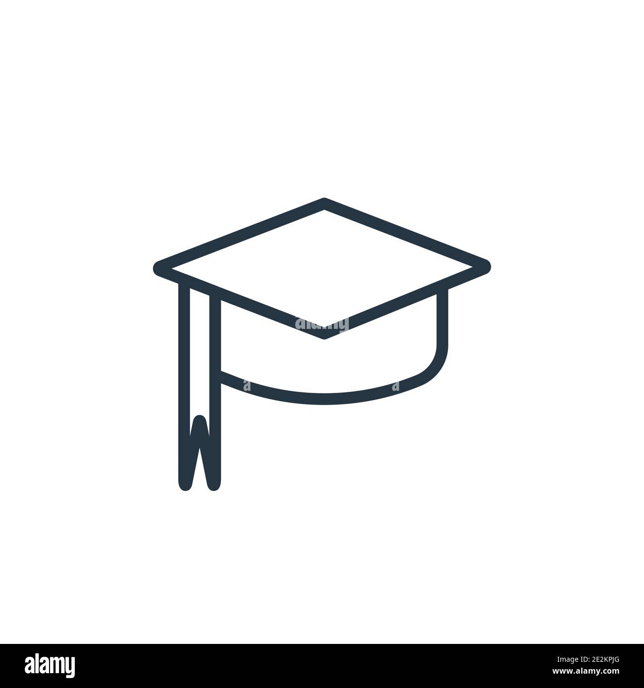 Graduating outline vector icon. Thin line black graduating icon, flat ...