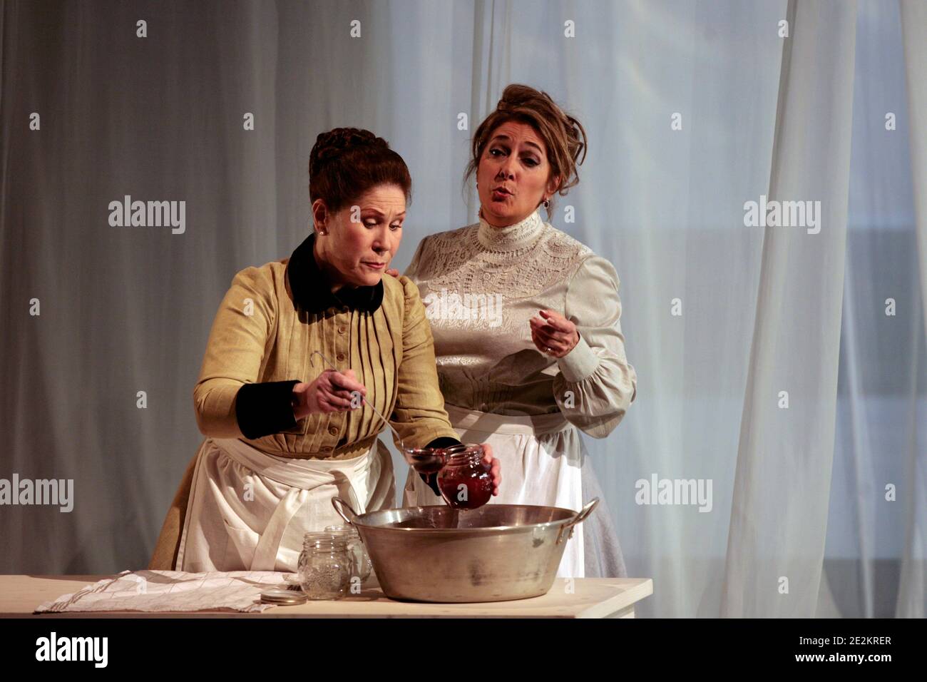 Private performance of Lille Opera's new production, 'Eugene Onegin' of Russian composer Tchaikovski, in Lille, northern France on January 7, 2010. Tchaikovsky's masterpiece was staged by director Jean-Yves Ruf and directed by Pascal Verrot at the head of Stock Photo
