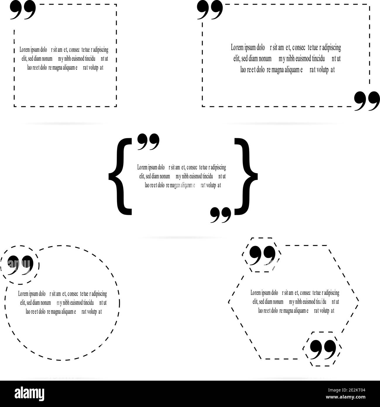 Quote blank template. Frames. Bracket. Vector illustration. Eps10 Stock Vector