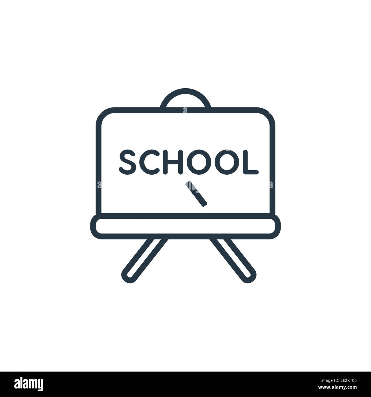 Chalkboard outline vector icon. Thin line black chalkboard icon, flat