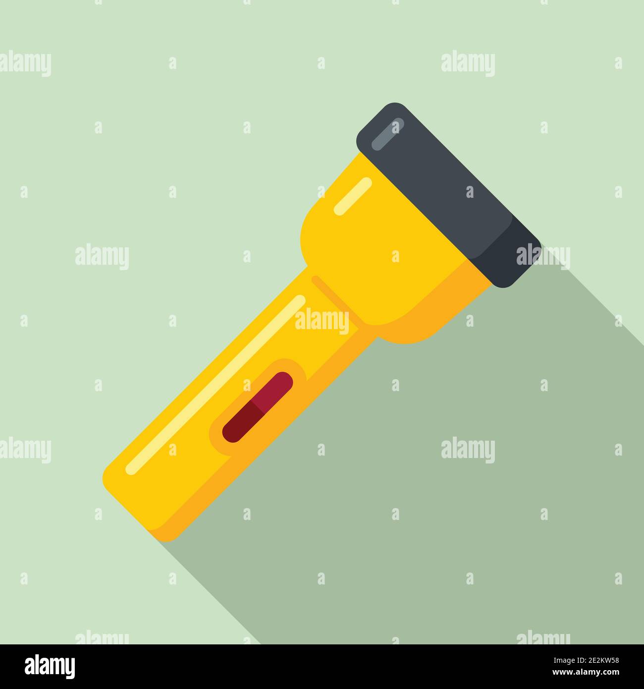 Industrial climber flashlight icon, flat style Stock Vector