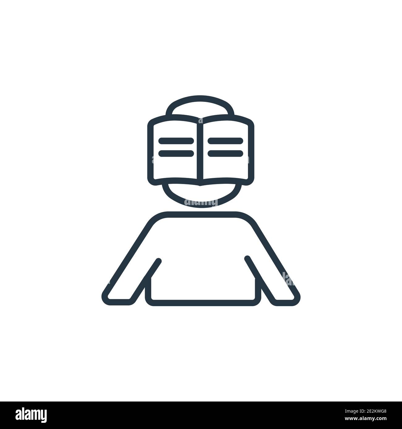 Self-learning outline vector icon. Thin line black self-learning icon, flat vector simple element illustration from editable education concept isolate Stock Vector