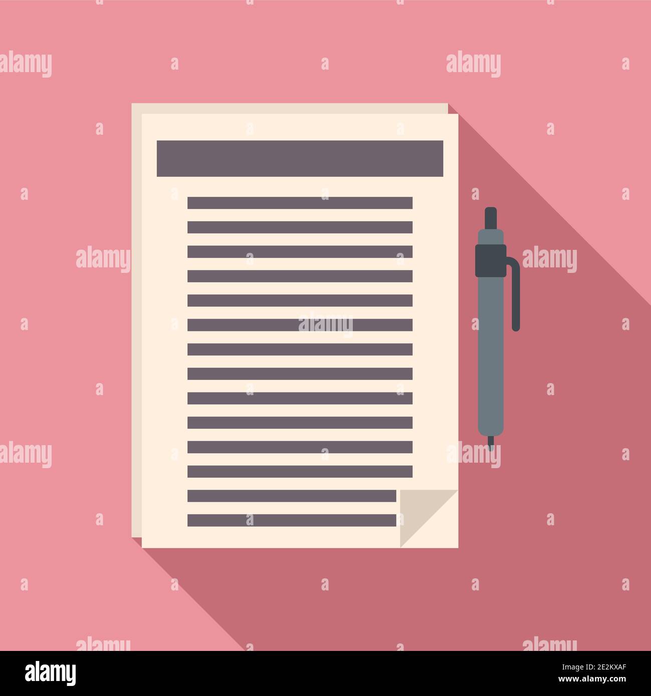 Realtor documents icon, flat style Stock Vector