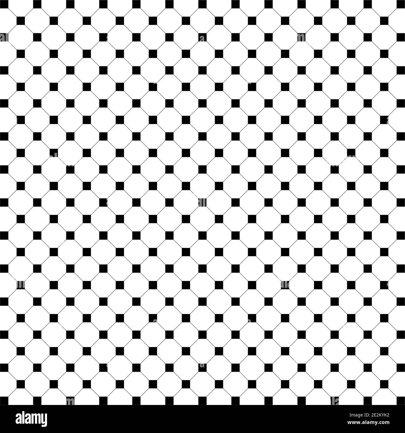 Square black. Empty and filled squares. The grid of intersecting lines. Abstract seamless pattern with squares Stock Vector