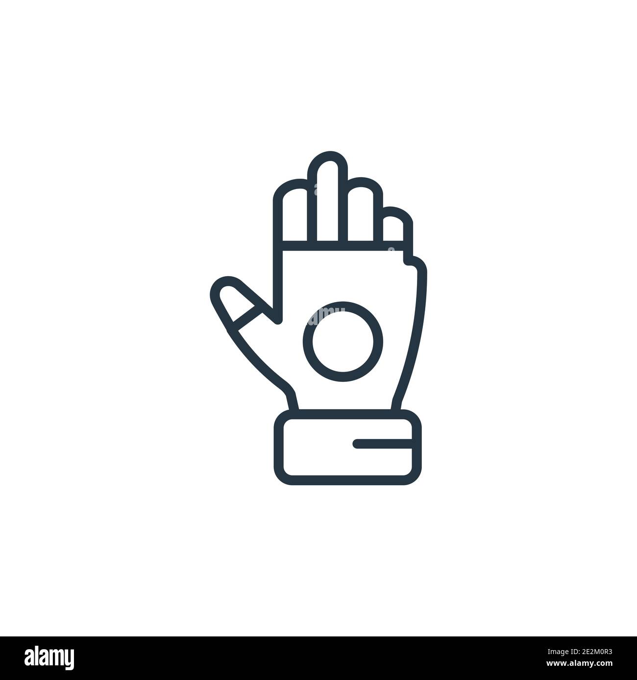 Gym gloves outline vector icon. Thin line black gym gloves icon, flat vector simple element illustration from editable gym equipment concept isolated Stock Vector