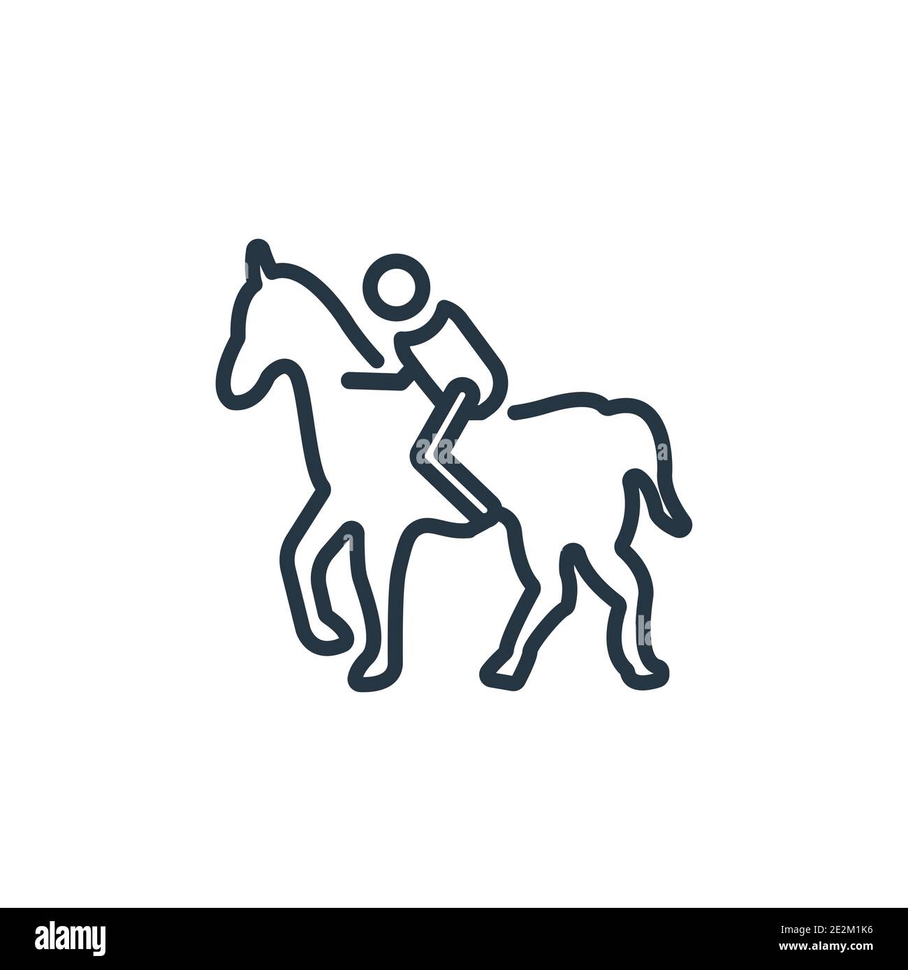 Riding outline vector icon. Thin line black riding icon, flat vector ...