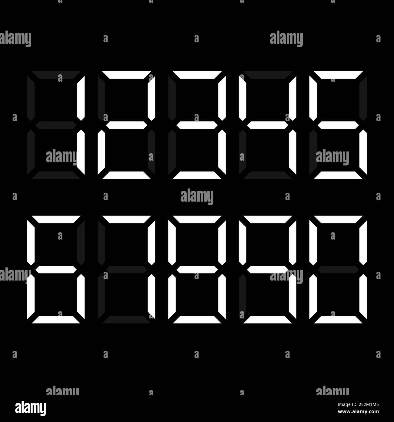 Digital Number White Number Icon On Black Background Vector Illustration Stock Vector Image Art Alamy