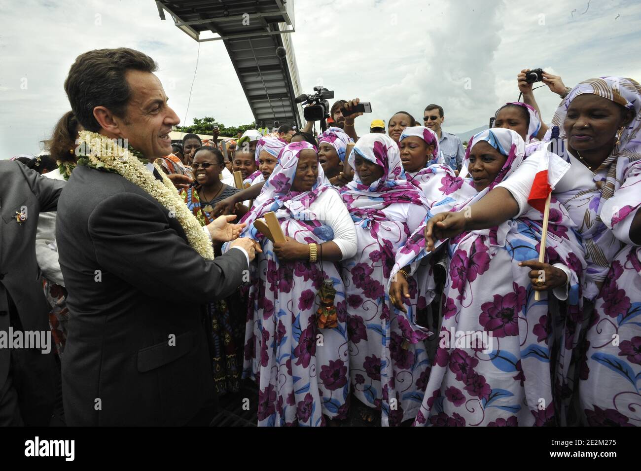 President Nicolas Sarkozy Arrives At Mamoudzou For An Official Trip In Mayotte Island On January 18 2010 Sarkozy Was Due To Meet Officials To Discuss The Immigration Problems On The Island Where