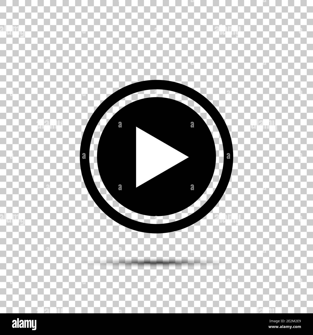 Play button icon in flat style on isolated background Stock Vector ...