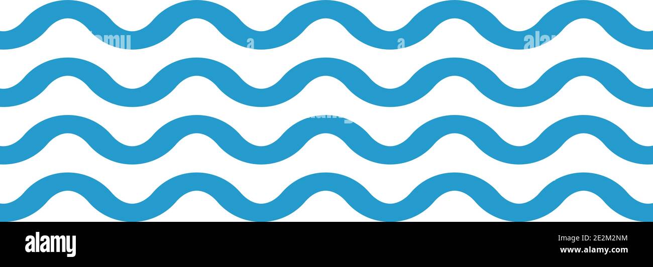 Wave icon in flat style,. Wavy blue lines. Eps10 Stock Vector
