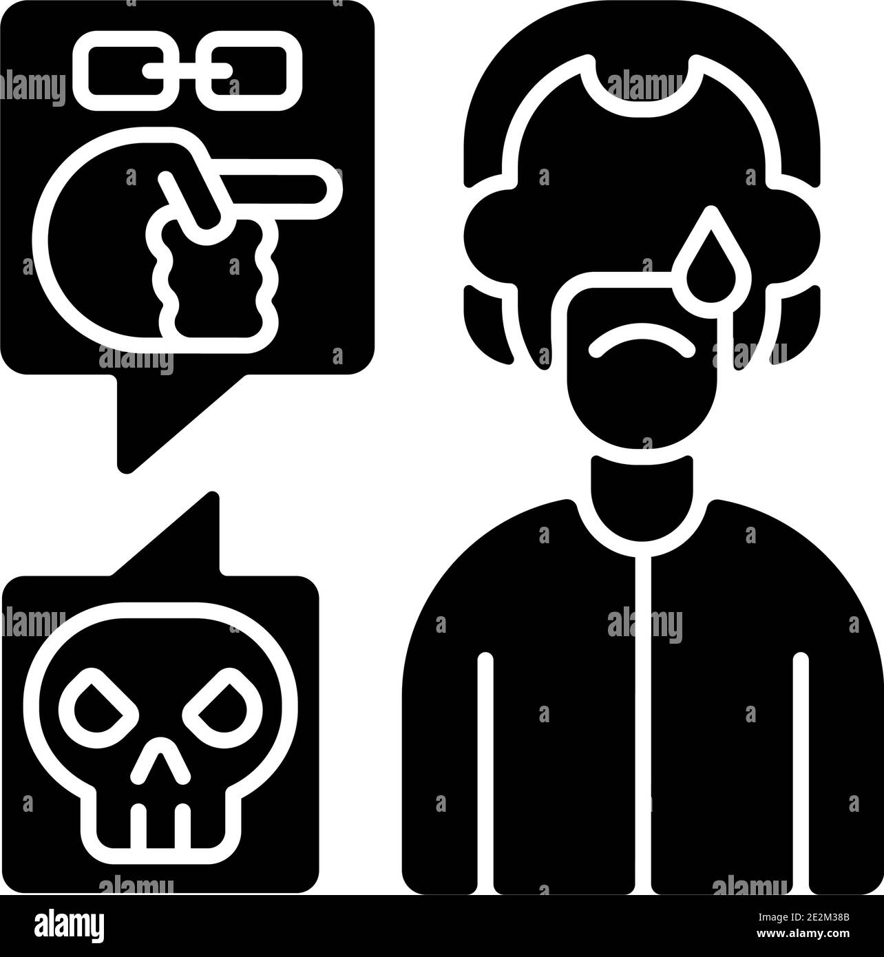 Racial cyberbullying black glyph icon Stock Vector Image & Art - Alamy