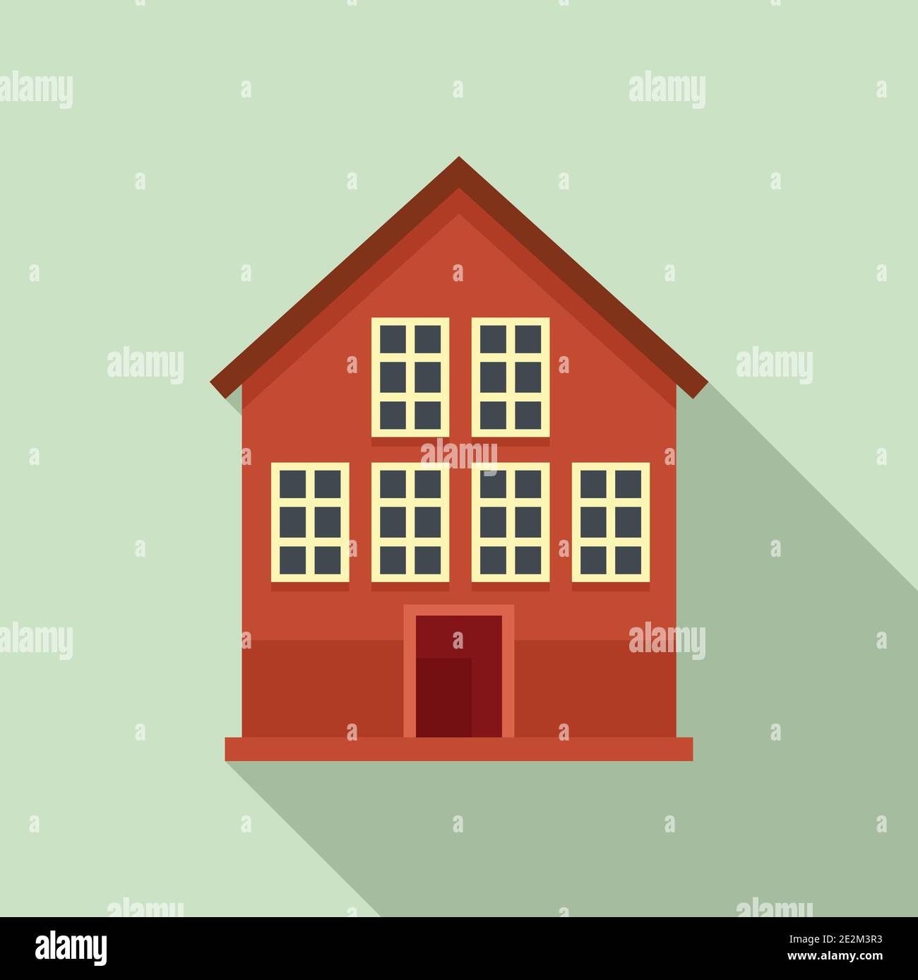Wood swedish house icon, flat style Stock Vector