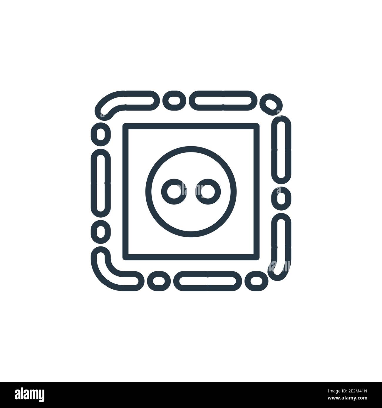 Socket outline vector icon. Thin line black socket icon, flat vector ...