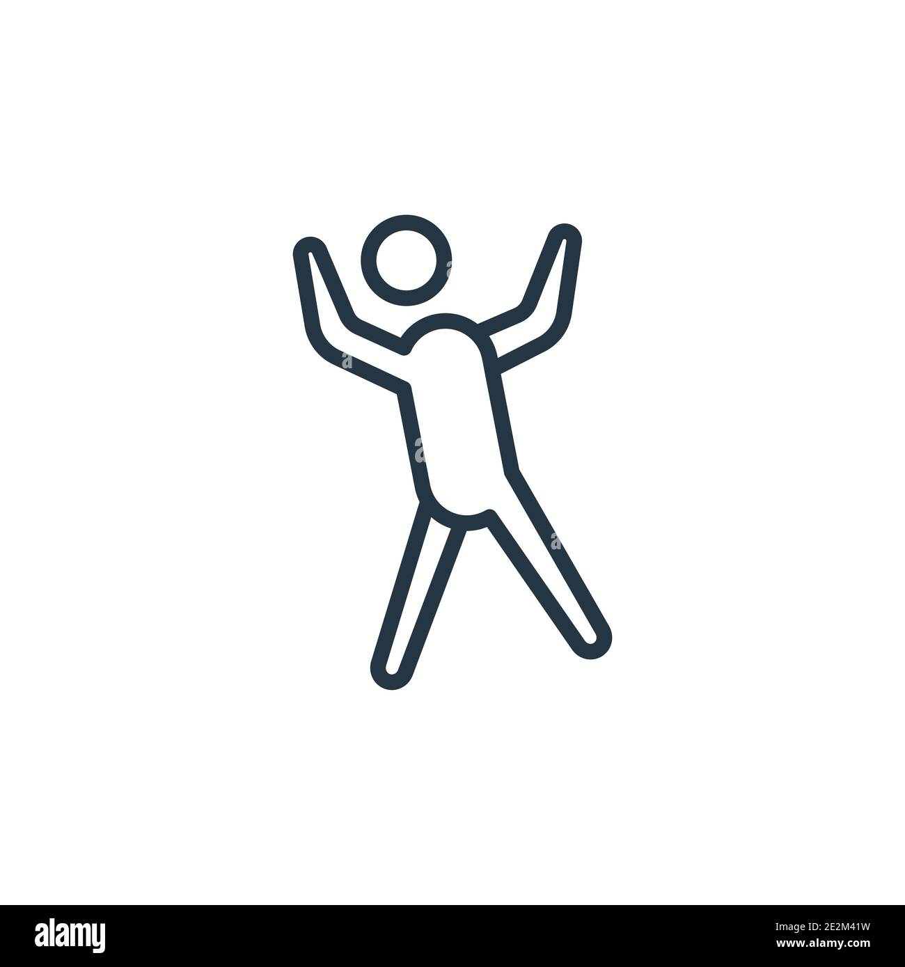Happy human outline vector icon. Thin line black happy human icon, flat ...