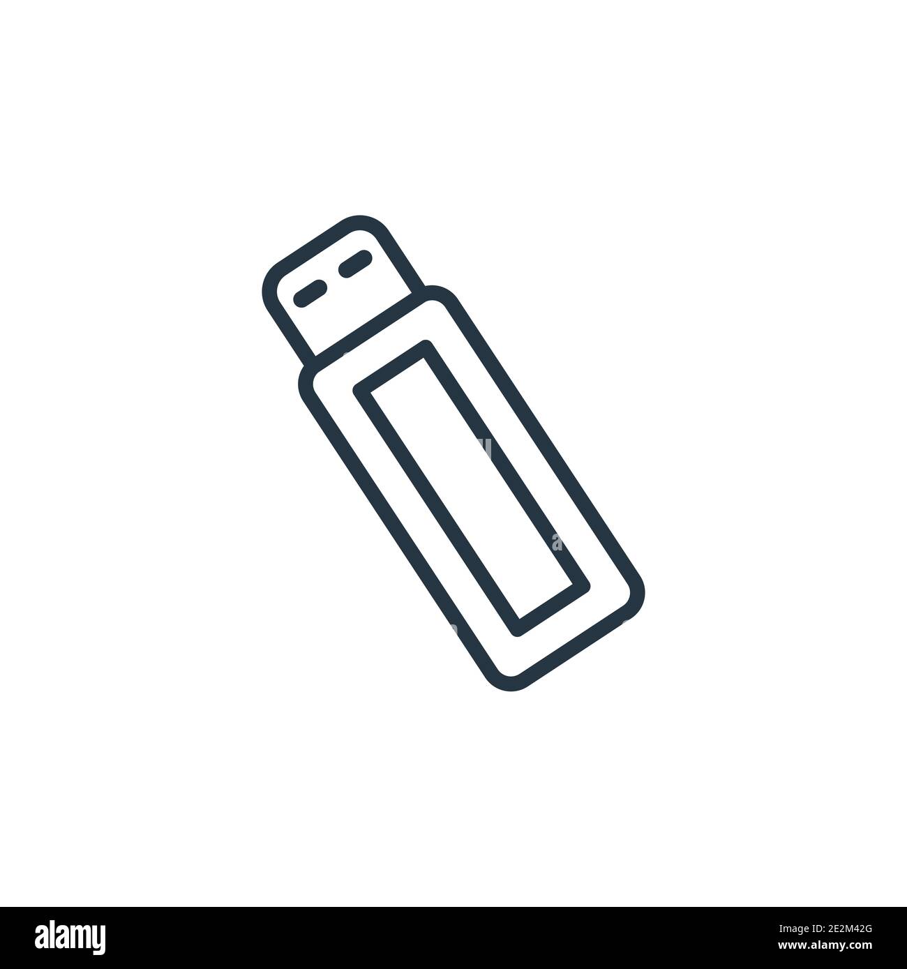 Pendrive outline vector icon. Thin line black pendrive icon, flat vector simple element illustration from editable electronic devices concept isolated Stock Vector