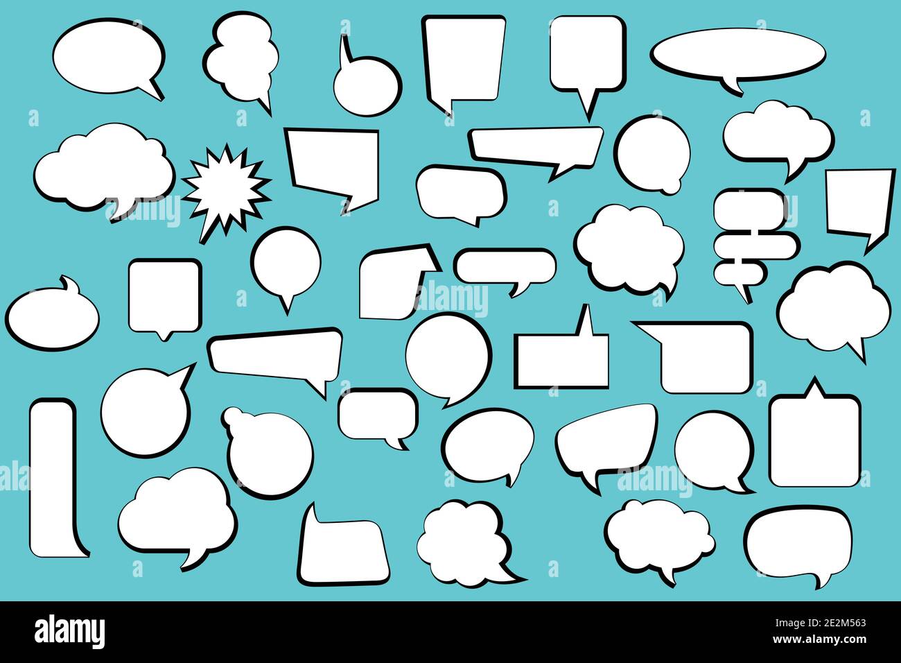 Set comic Stickers of comic speech bubbles Stock Vector