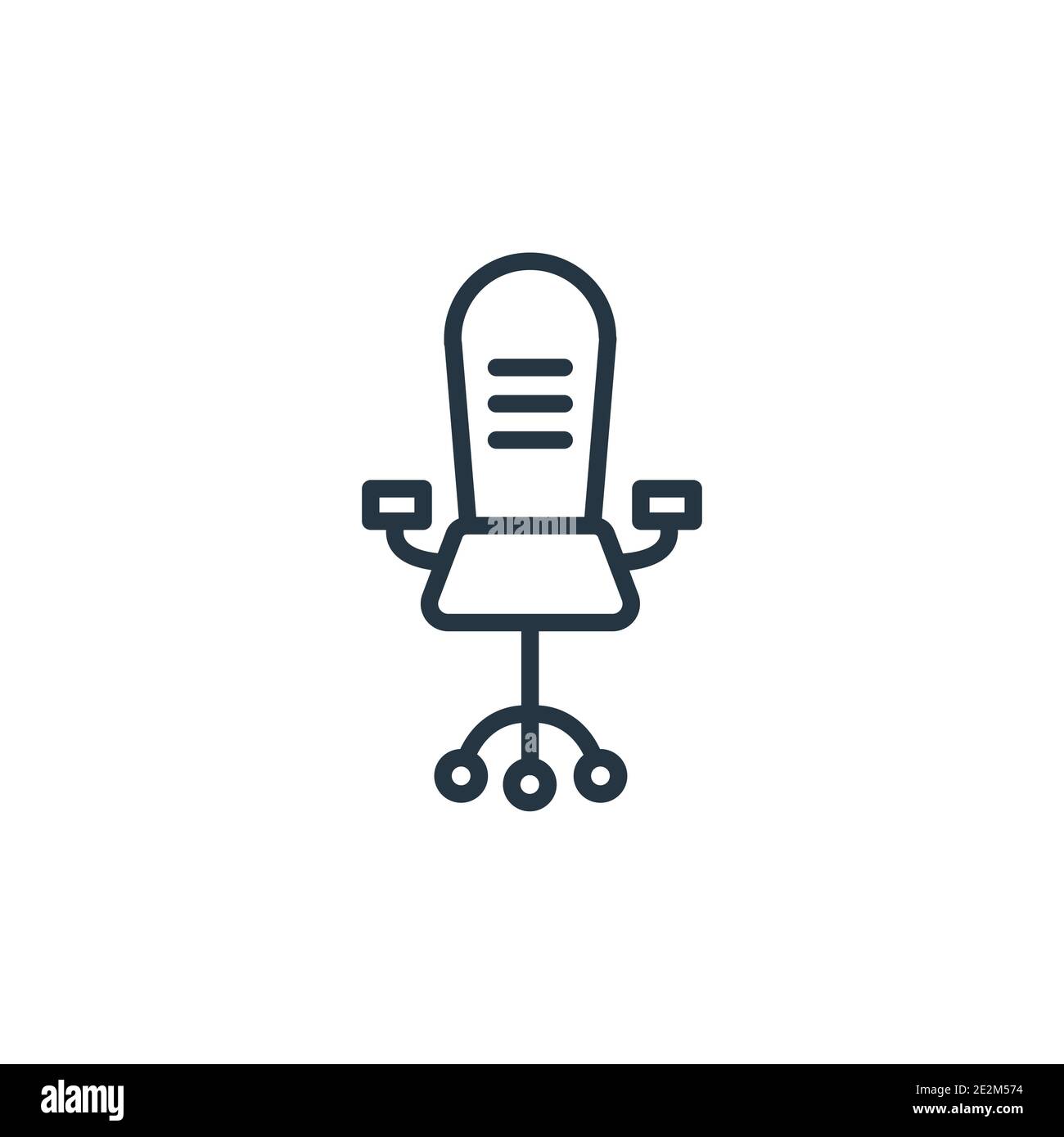 Office chair outline vector icon. Thin line black office chair icon