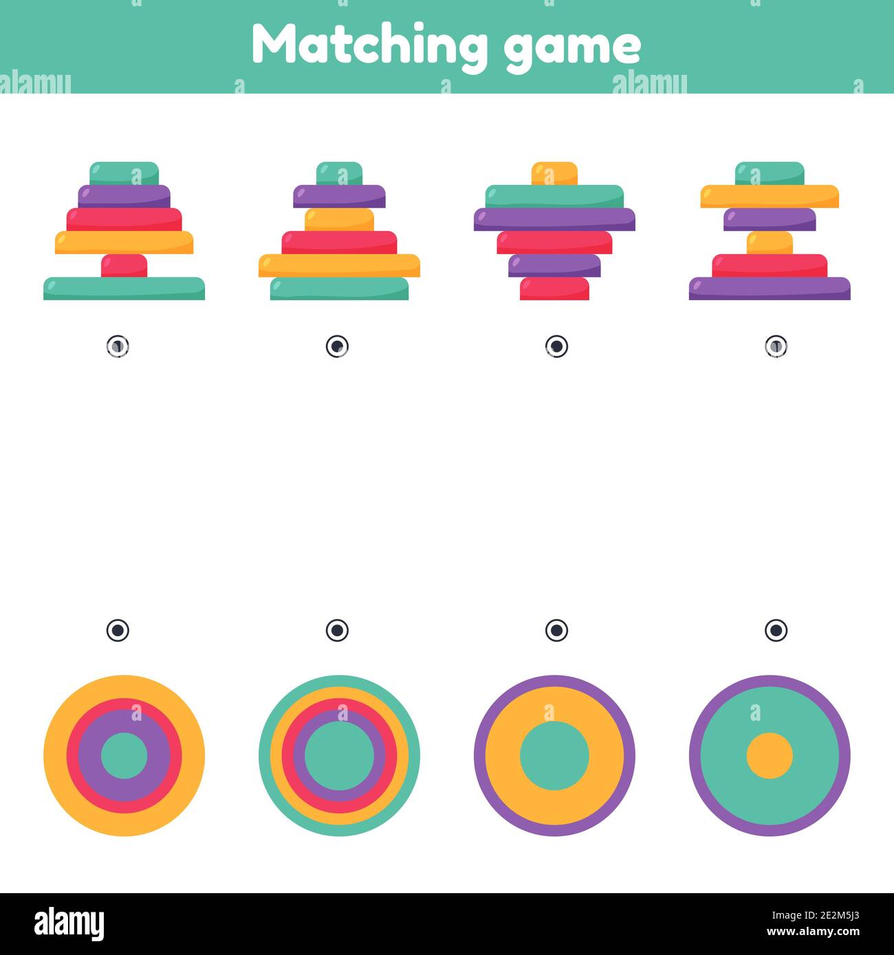 Vector Illustration Find The Top View Matching Game Pyramids Worksheet For Kids Kindergarten Preschool And School Age Stock Vector Image Art Alamy