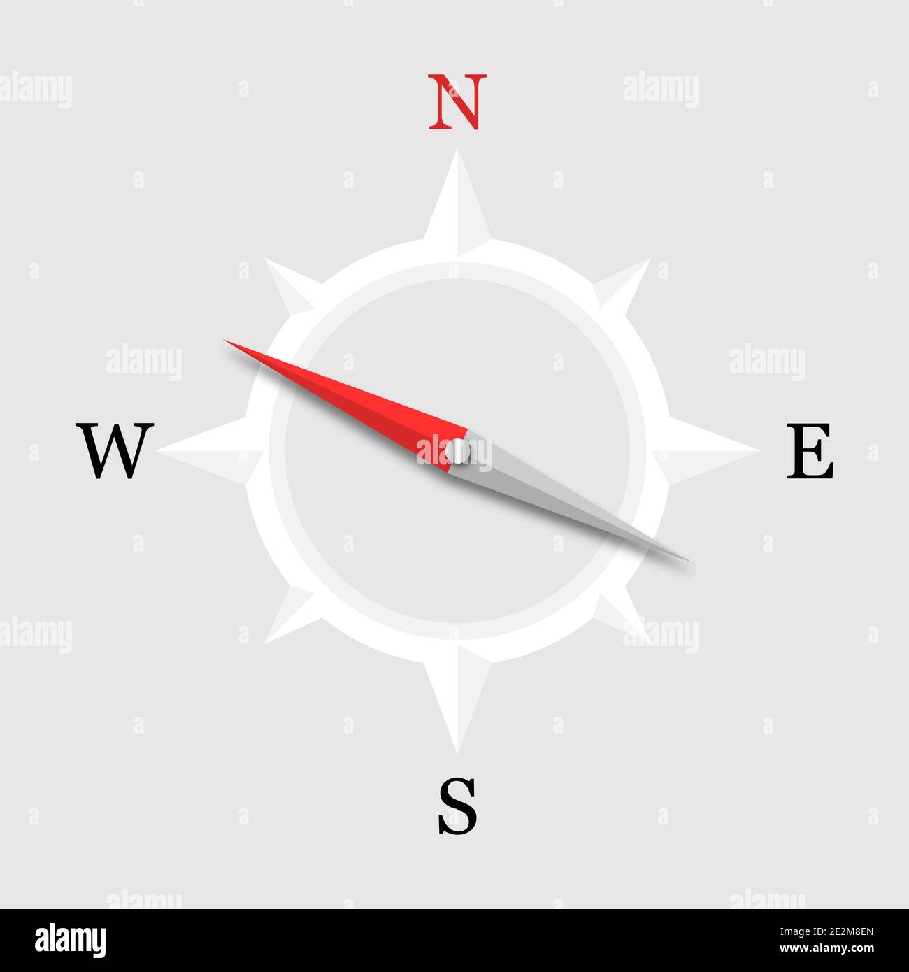 3d Arrow Compass on a white background. Compass icon vector Stock Vector