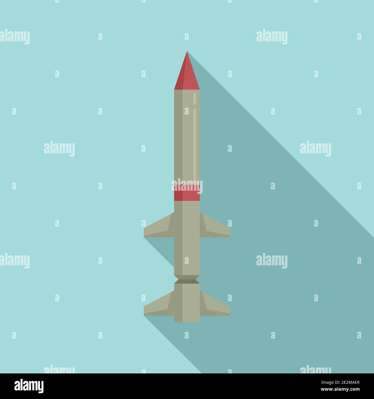 Missile projectile icon, flat style Stock Vector