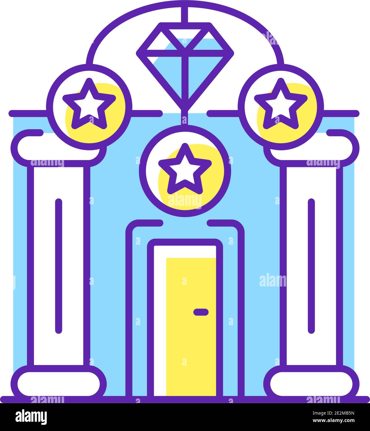 Upscale pawnshops RGB color icon Stock Vector