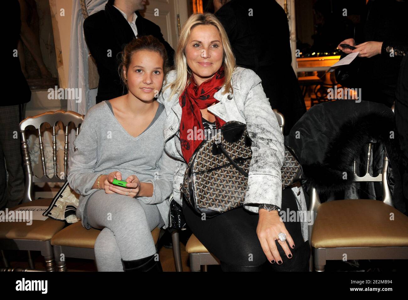 Sophie Favier and daughter attending the Eva Mingue Spring-Summer 2010 Haute-Couture fashion show in Paris, France, on January 25, 2010. Photo by Nicolas Briquet/ABACAPRESS.COM Stock Photo