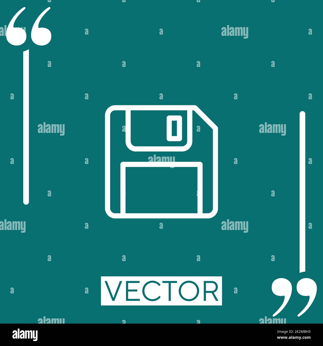 floppy disk vector icon Linear icon. Editable stroke line Stock Vector