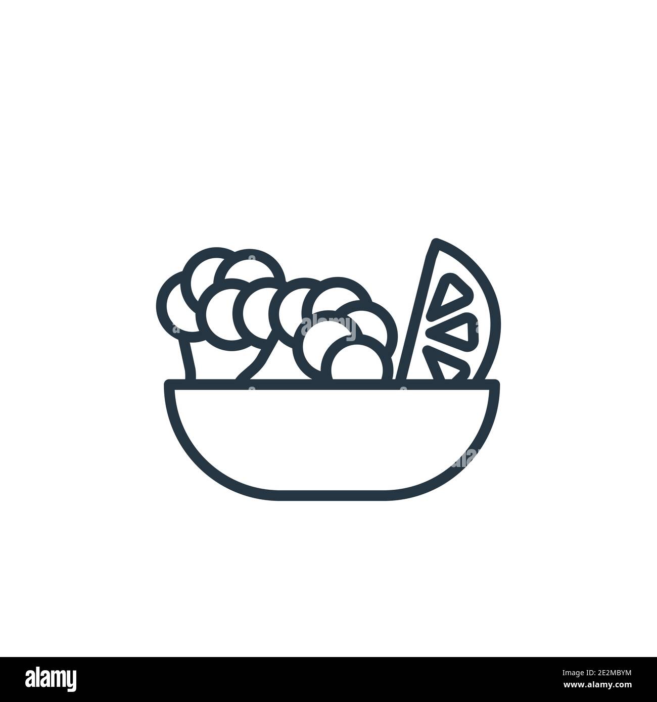Salad outline vector icon. Thin line black salad icon, flat vector ...