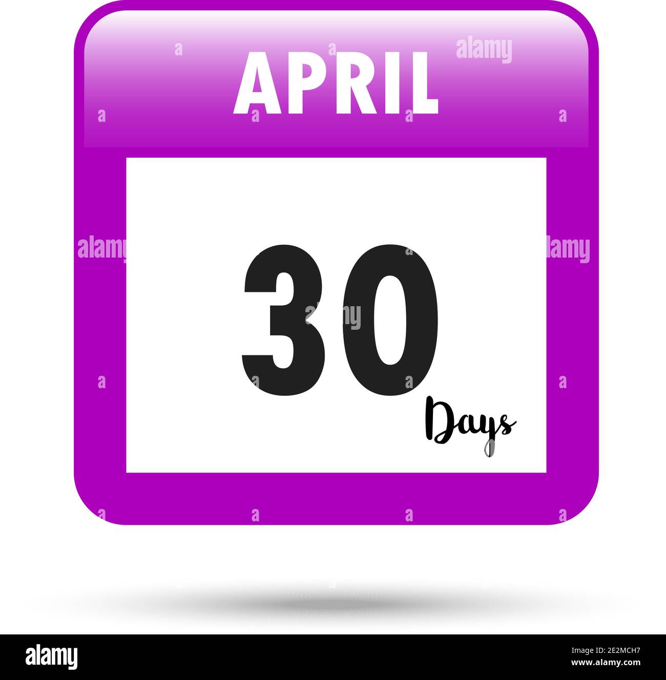 Calendar icon. Vector illustration. 30 days in April Stock Vector Image