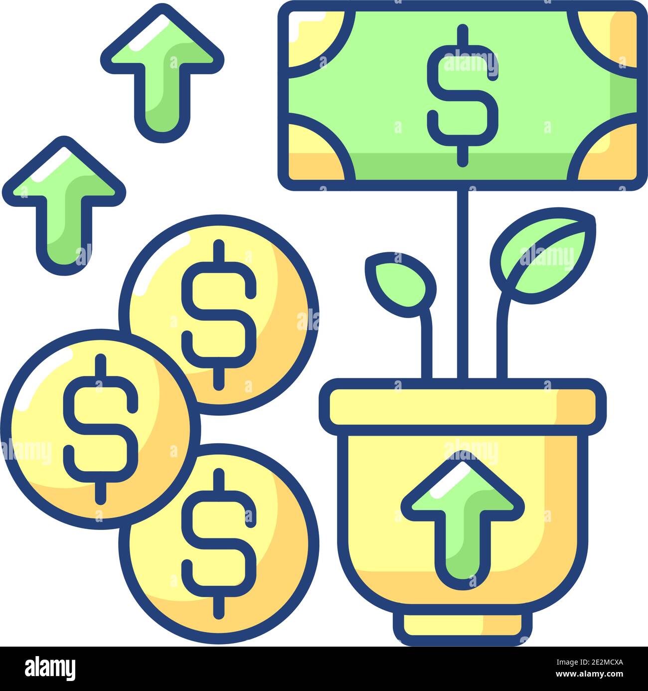 Revenue RGB color icon Stock Vector