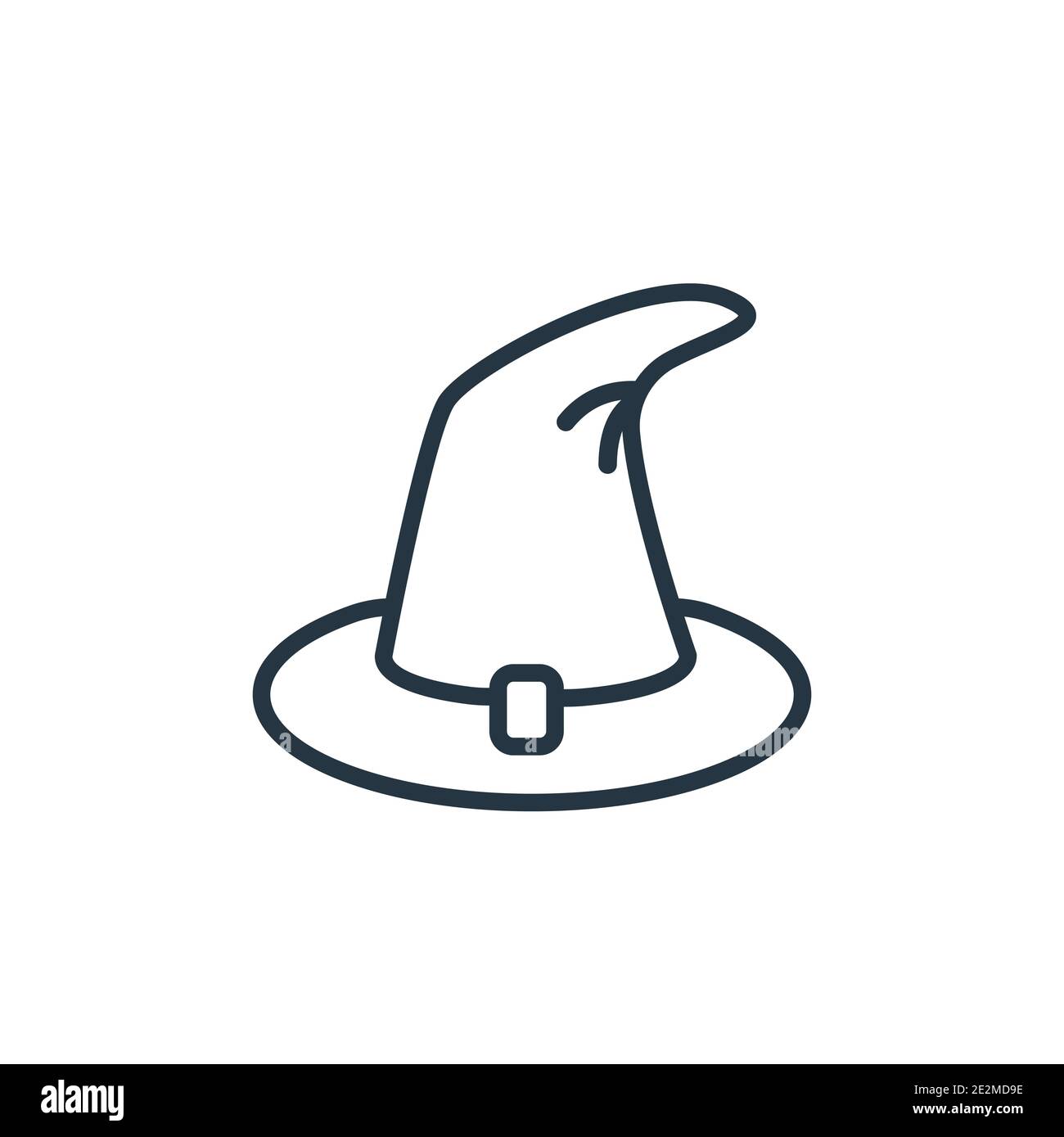 Witch hat outline vector icon. Thin line black witch hat icon, flat